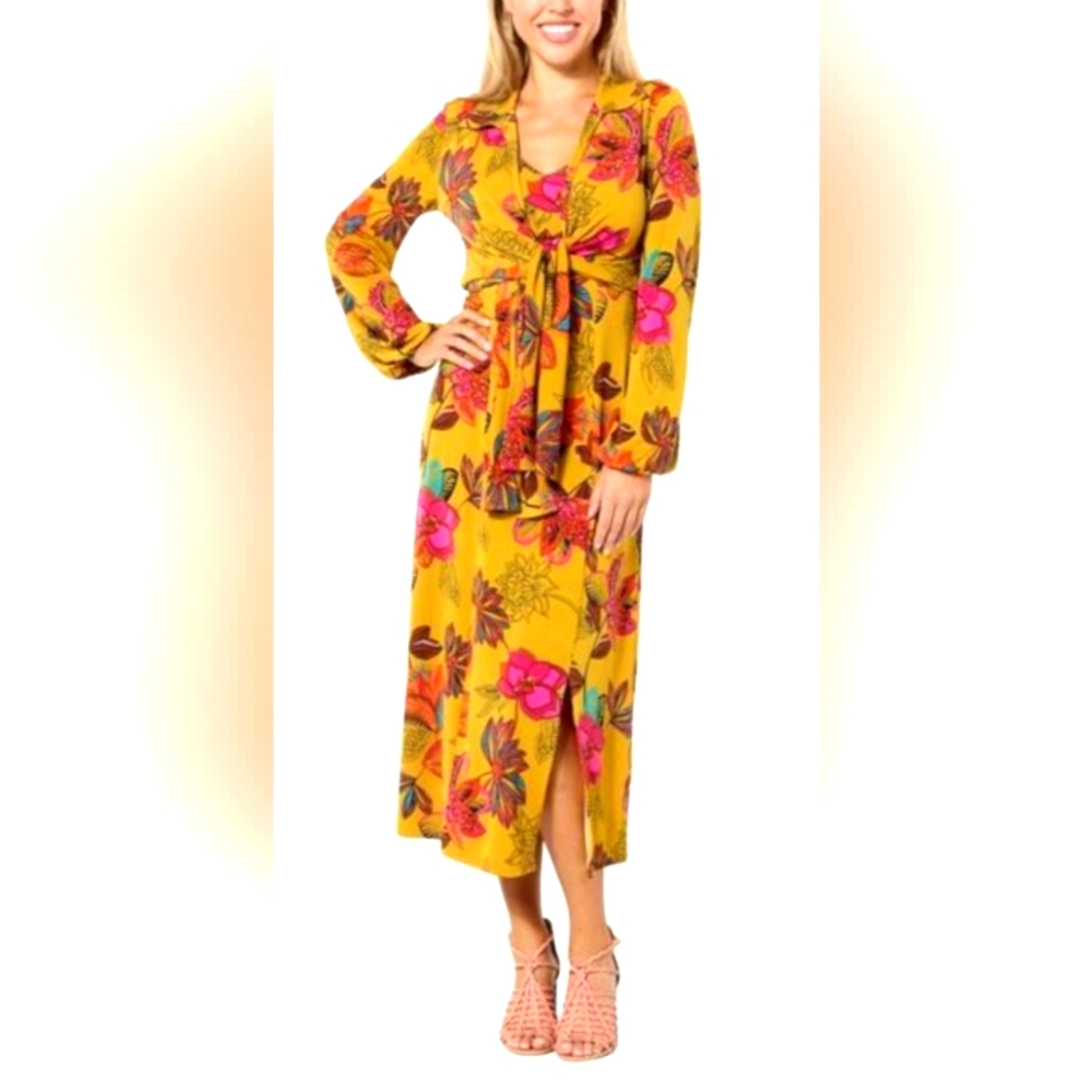 MAN Global Chic Runway Tie FrontTopper  Set Dress Petite Large